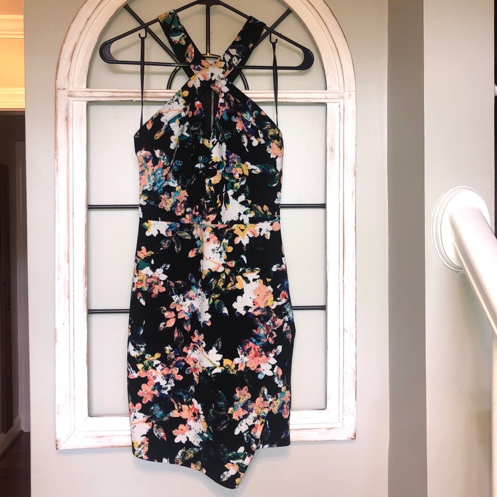 Material Girl Floral Dress with Asymmetric…